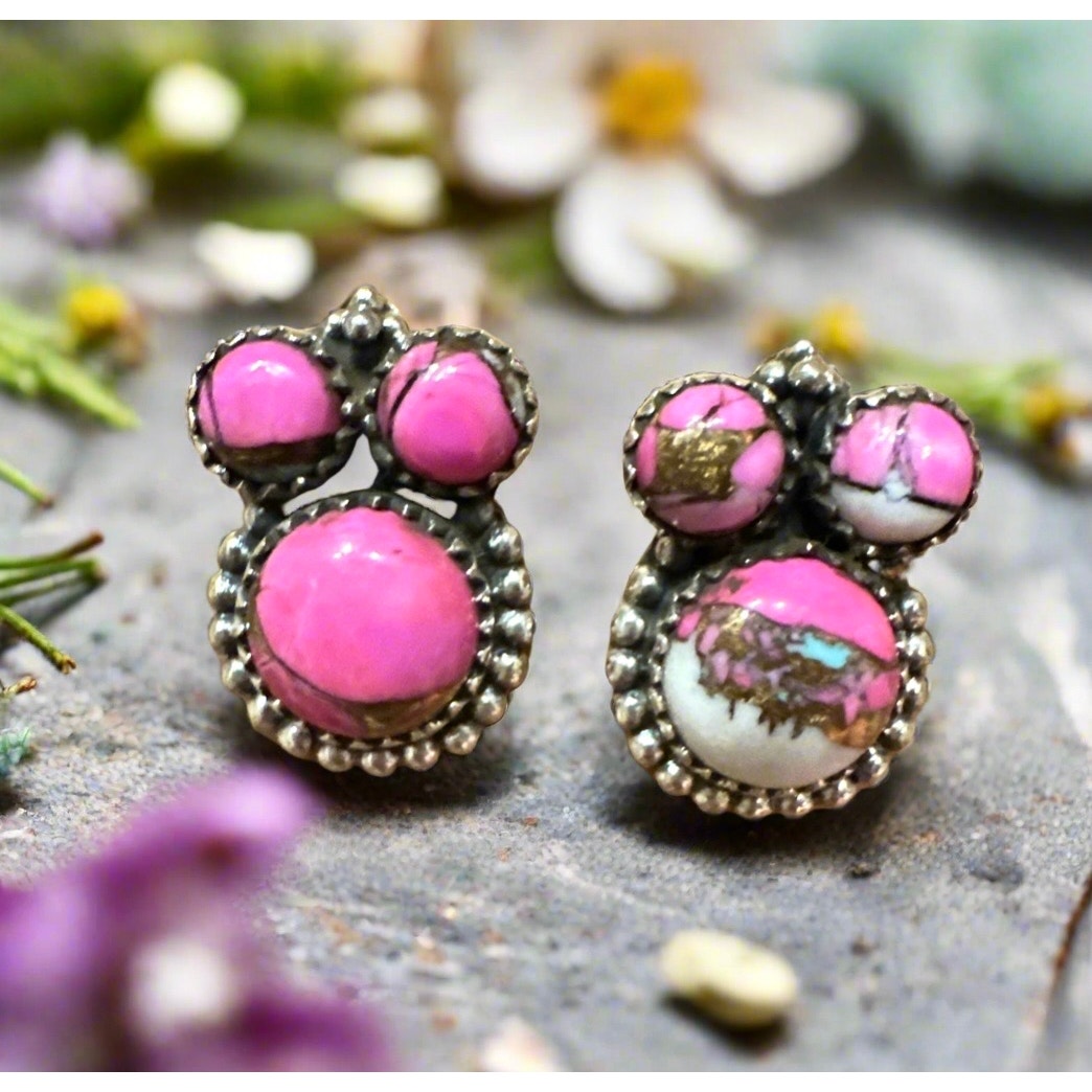 Cotton Candy Turquoise Sterling Silver Dangle Earrings 75 108$